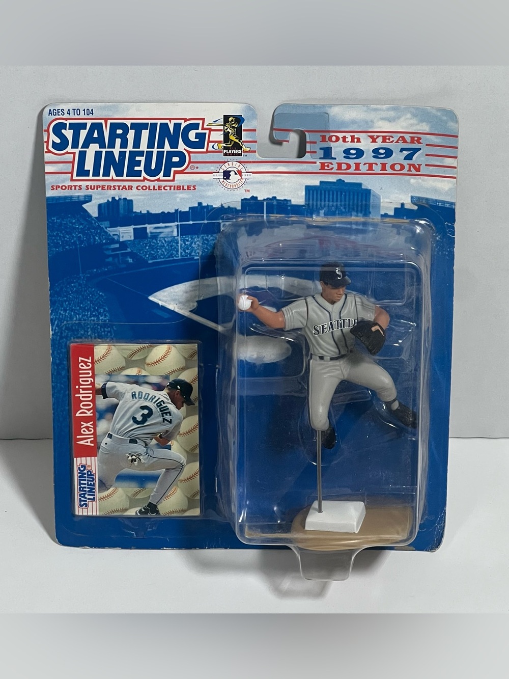 Starting Lineup 1997 Alex Rodriguez Figurine - Seattle Grey/Blue